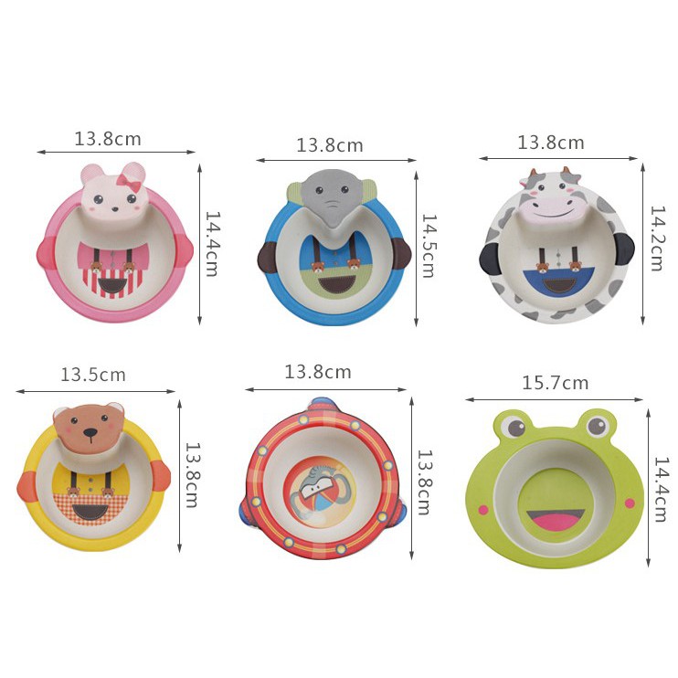 BÁT ĂN DẶM ⚡️FREESHIP⚡️ Bát Ăn Dặm Sợi Tre Hình Thú Siêu Đáng Yêu Cho Bé