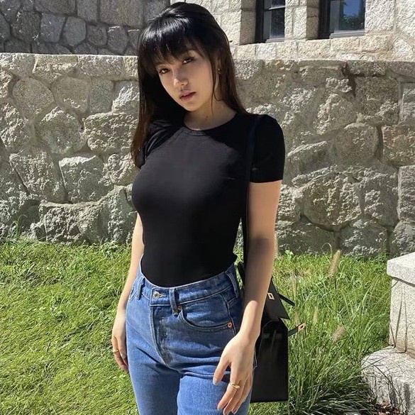 ✚♠◈Bodysuit cổ tròn kín tay ngắn by whattowear | BigBuy360 - bigbuy360.vn