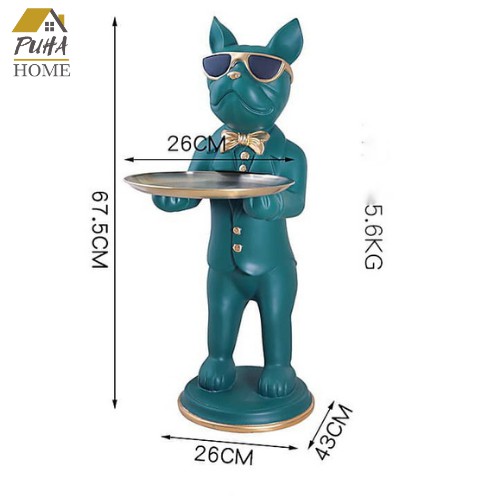 Tượng chó bồi bàn ôm khay sang trọng đẳng cấp - HÀNG CÓ SẴN - decor trang trí nhà cửa