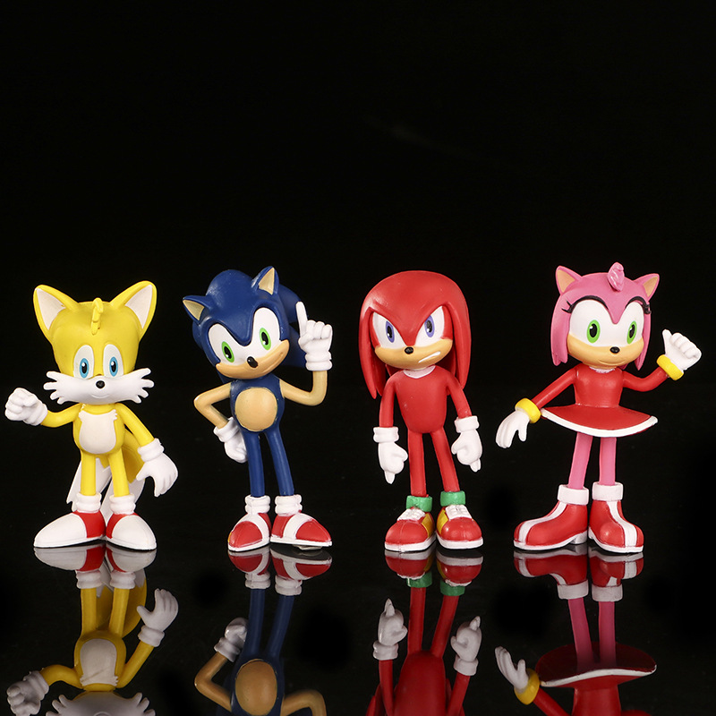 Bộ 4/6 Mô Hình Sonic the Hedgehog 10cm Trang Trí Bánh Kem
