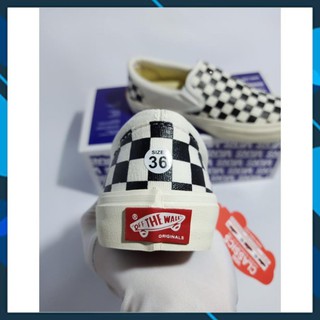 Giày Sneaker Slipon Vans Caro Lười [Chuẩn 11 - Free Ship]