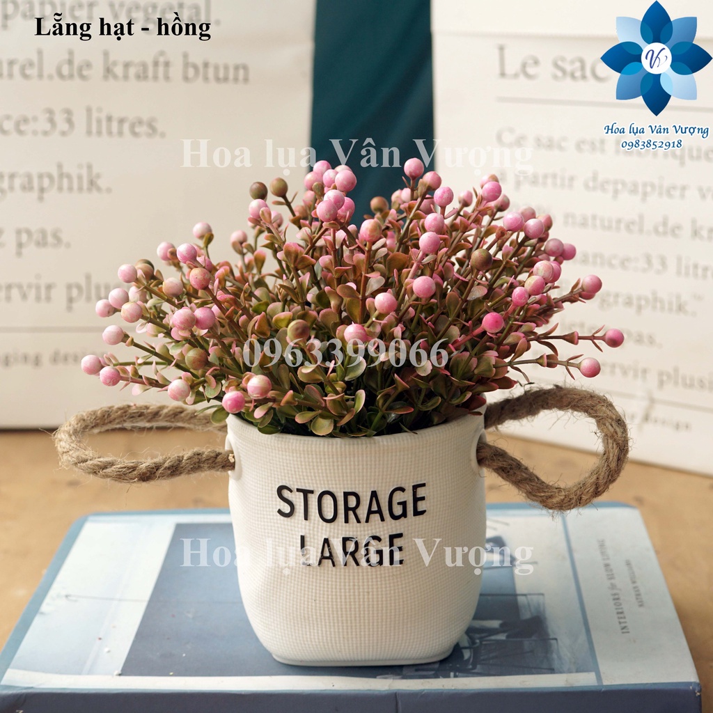 CHẬU HOA GIẢ 🌺 LẴNG HOA HẠT ĐỂ BÀN TRANG TRÍ