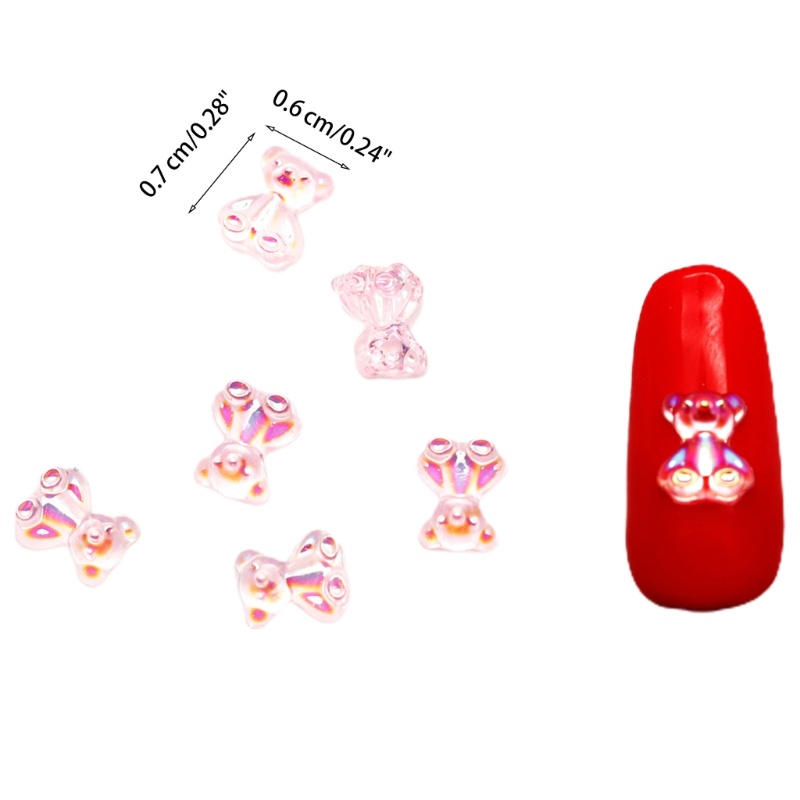 Set 200 Phụ Kiện Trang Trí Móng Tay Nghệ Thuật Hình Gấu Gummy Dễ Thương