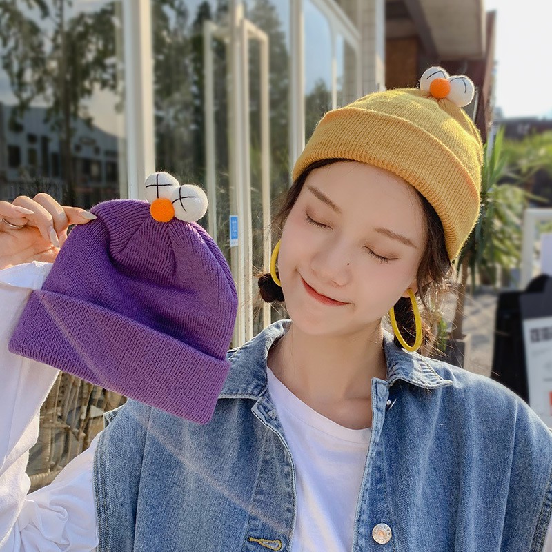 Mũ len Beanie hoạt hình dễ thương - Nón len vintage mẫu mới [Hình thật ]