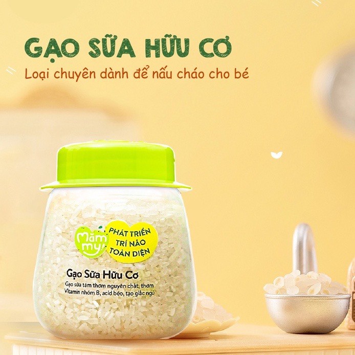 Gạo sữa cho bé ăn dặm hữu cơ Mămmy nấu cháo ăn dặm cho bé từ 6 tháng hũ 140gr