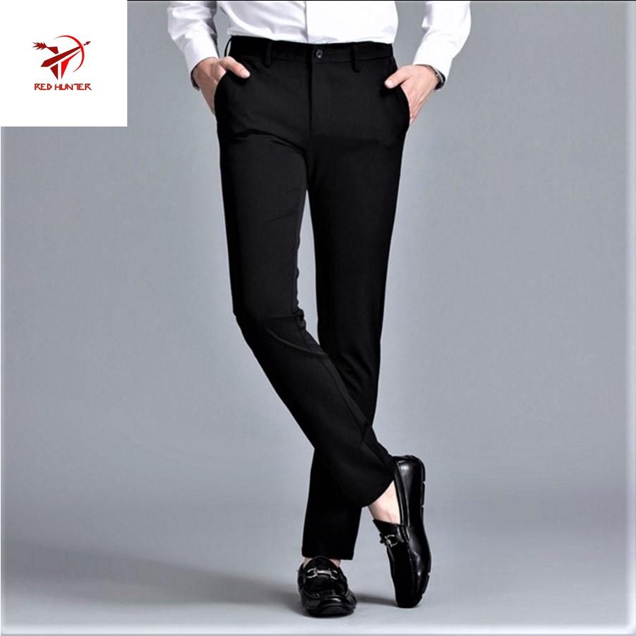 Quần âu nam ống côn vải lụa co giãn, quần tây nam thời trang công sở chất vải tuyết mưa ống côn co giãn nhẹ lên form đẹp