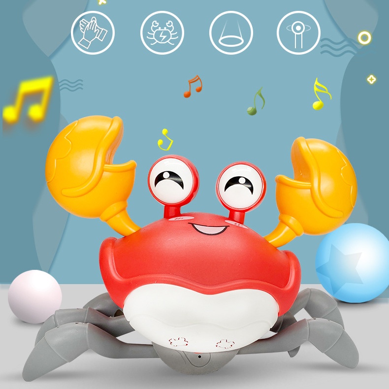 Đồ chơi con cua cảm âm cực thú zị cho bé mới nhất 2022 (tặng kèm pin)