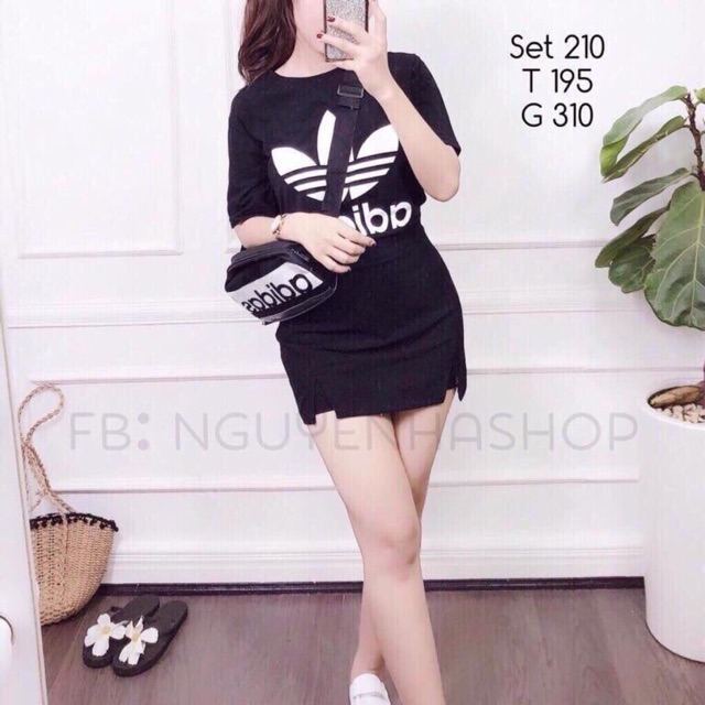 Sét áo + quần váy adidas