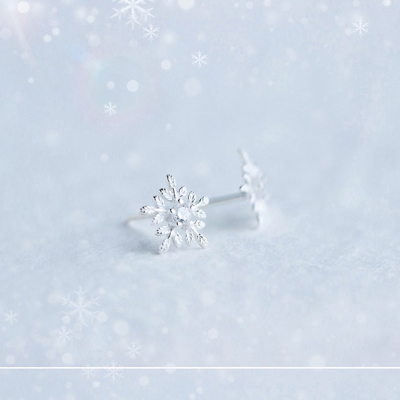 Hoa Tai Bạc Nữ 925 Dành Cho Nữ Hình Bông Tuyết - B2419 - Bảo Ngọc Jewelry