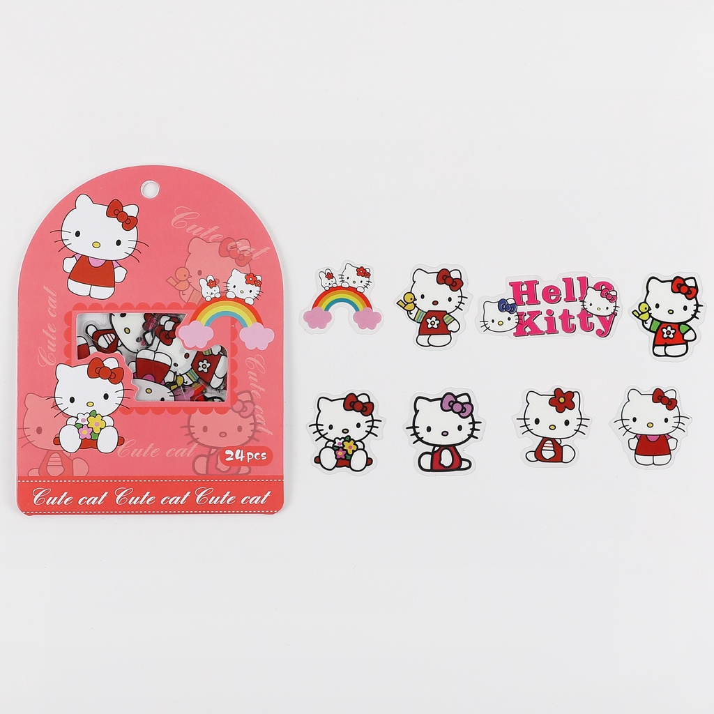 Gói 24 tem sticker Hàn Quốc dễ thương hoạt hình không thấm nước