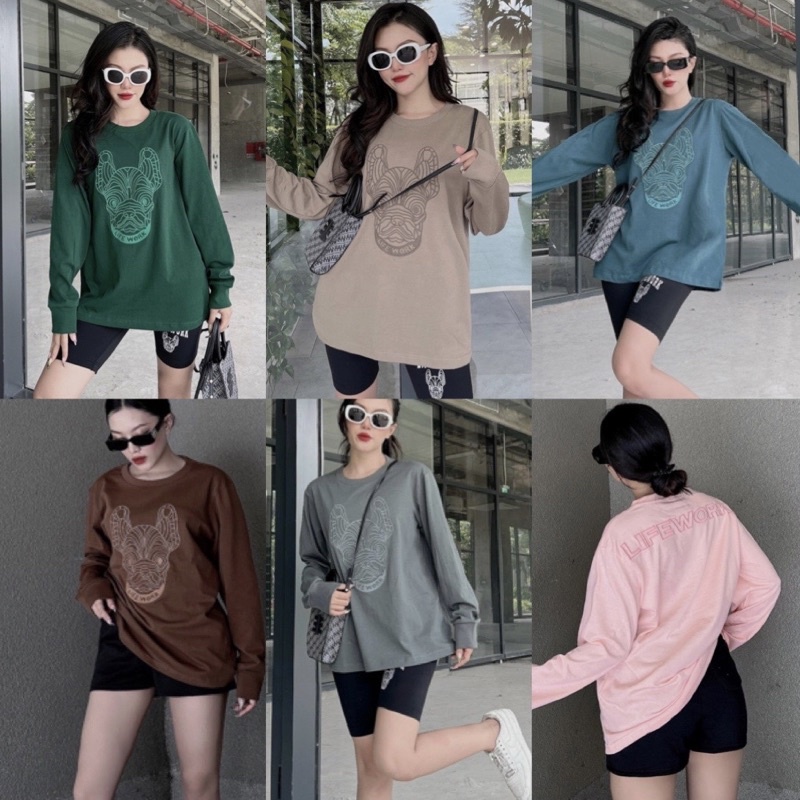 (ảnh thật) Áo tay dài M. LB lìework/ monogram( có bán rời)