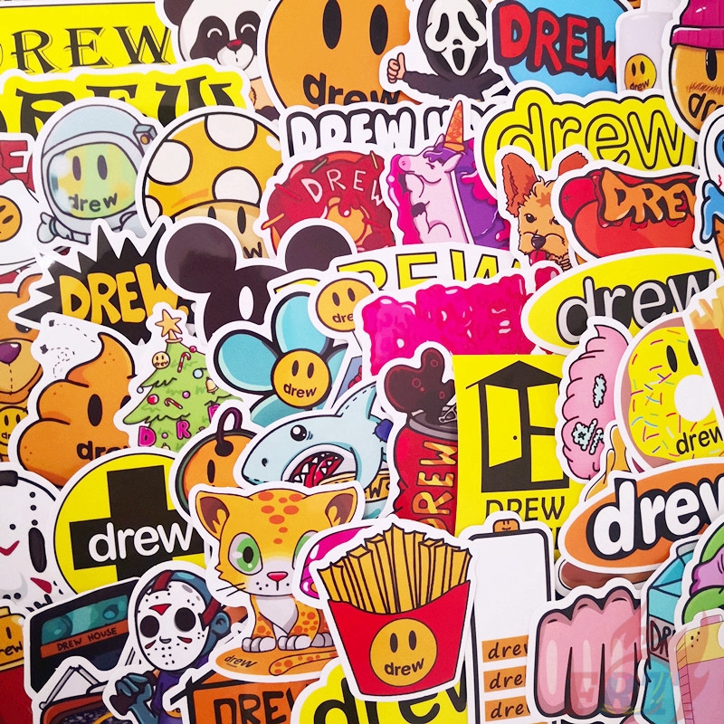 Bộ 80 miếng dán họa tiết Drew House seires 05 của Justin Bieber chống thấm nước