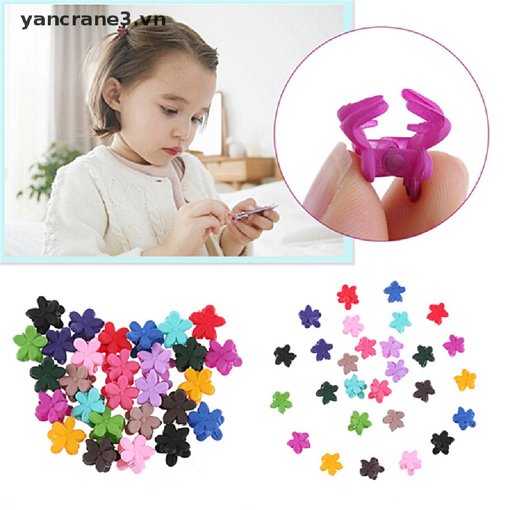 Set 30 Kẹp Tóc Hoa Mini Nhiều Màu Sắc Cho Bé Gái yancrane3.vn