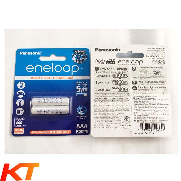 Pin sạc AAA Panasonic Eneloop 800mAh (combo 10 viên)