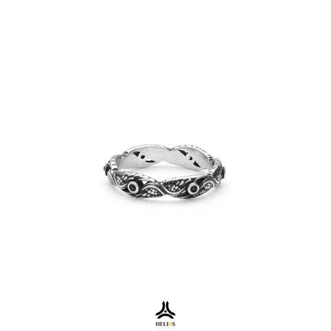 Nhẫn thời trang nam Helios Wing Black Stone
