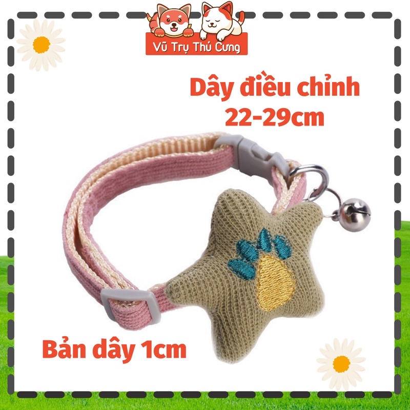 Vòng cổ cho chó mèo bằng vải bông mềm mại, có lục lạc vui tai