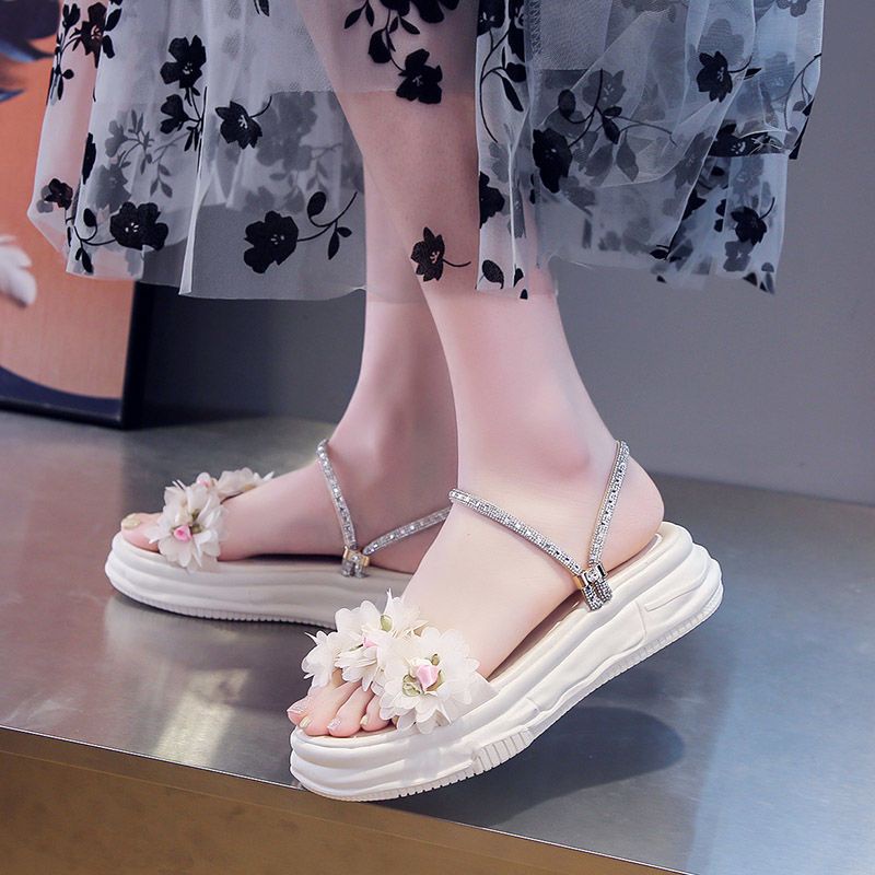 Sandal Thiết Kế Mới Họa Tiết Hoa Cao Cấp Thời Trang