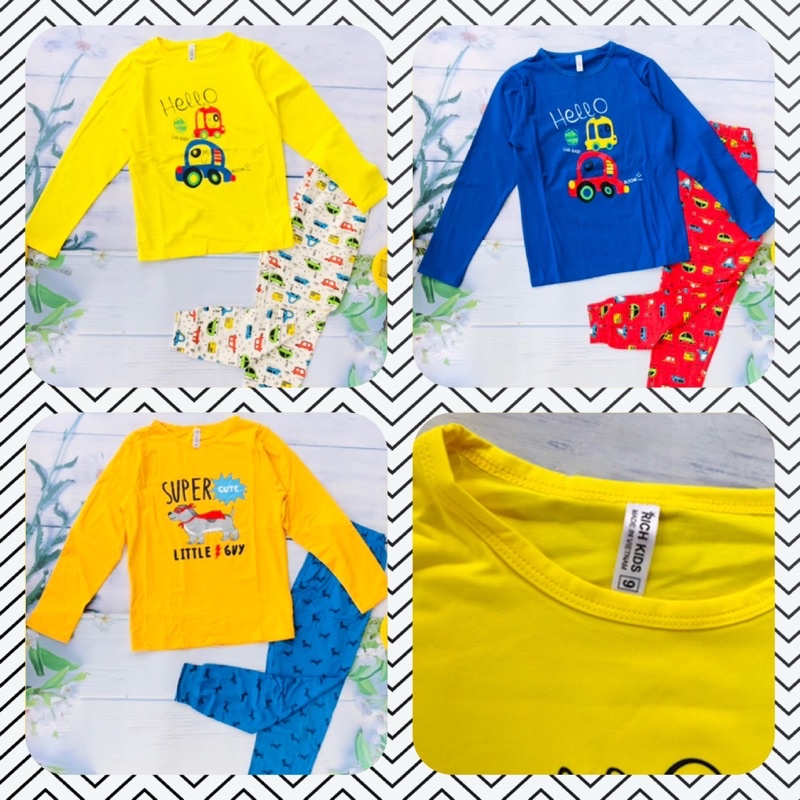 🚀 Bộ dài tay cotton shop cho bé 23-30kg