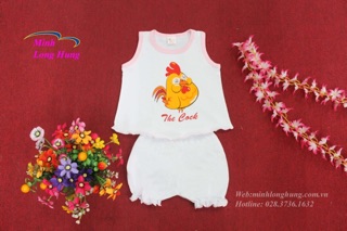 Bộ bé gái sát nách 100% cotton (4-15kg)