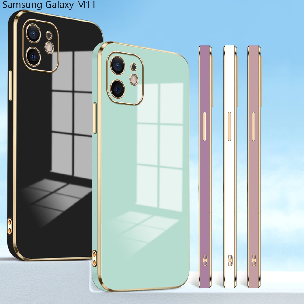 Samsung Galaxy M11 M12 M21 M30S M51 M62 F62 M32 M22 4G For Phone Case Soft Casing Silicone Simple Electroplating Full Cover Shockproof TPU Cases
