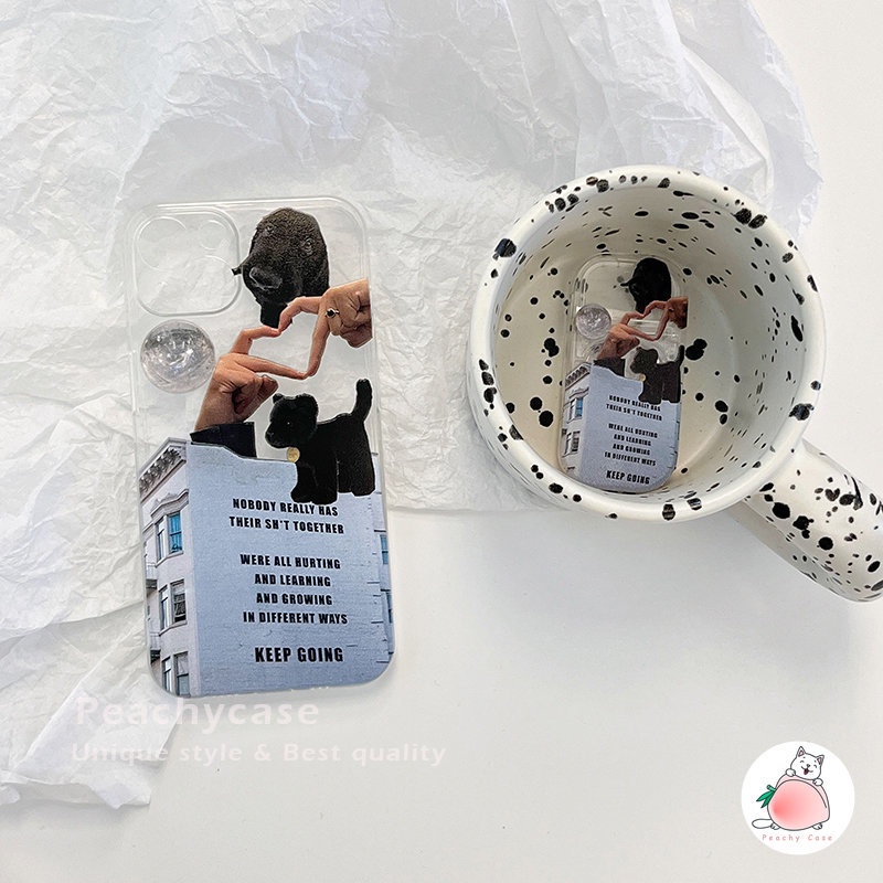 Ốp Điện Thoại TPU Mềm Trong Suốt Có Giá Đỡ Dạng Đẩy Hình Cún Cho iPhone 13 12 11 Pro Max Xr Xs Max X 12Pro