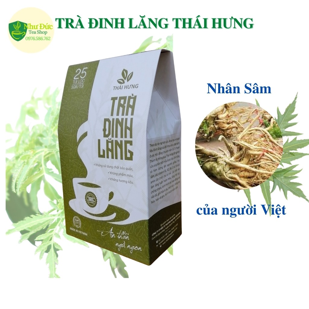 Trà Đinh Lăng Thái Hưng Giúp An Thần Ngủ Ngon Giảm Stress Rối Loạn Tiền Đình 25 Túi Lọc 125g