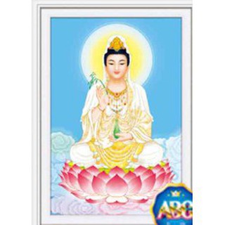 Df2737-tranh đính đá mẹ quan âm 53x75cm chưa đính