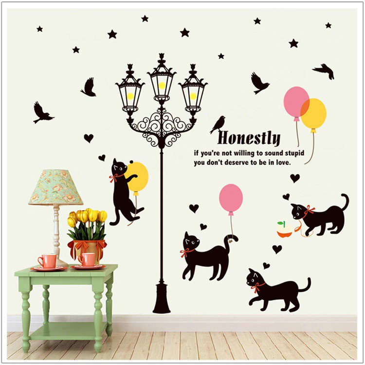 Decal dán tường Mèo con tinh nghịch 2