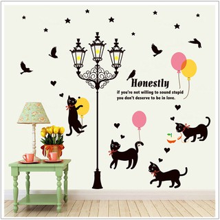 Sticker trang trí nhà cửa Decal dán tường Mèo con tinh nghịch 2