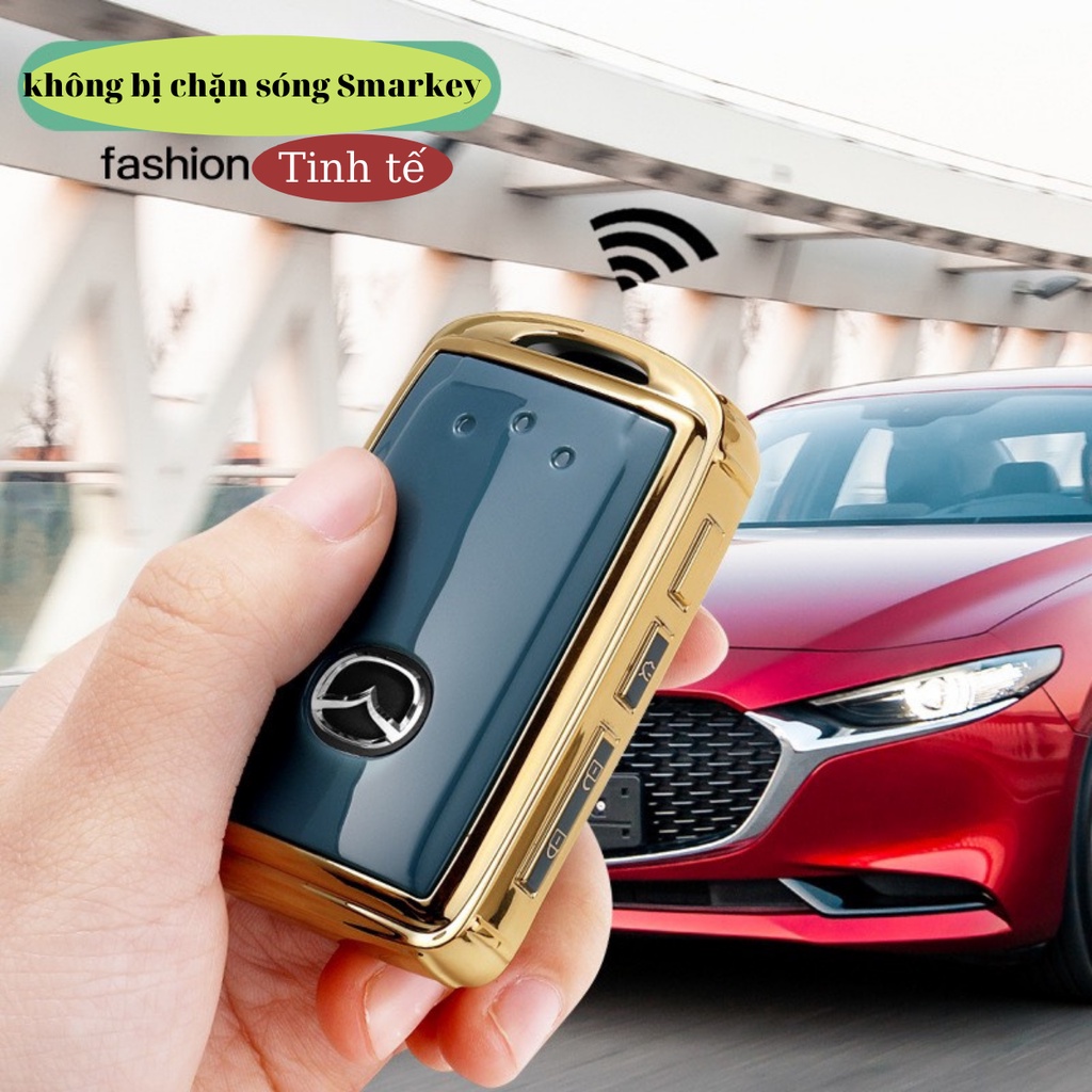 Ốp bảo vệ chìa khóa Mazda 3 All New , 6 , CX8 New Mạ Vàng Cao Cấp Thế Hệ Mới - Vỏ Bọc Chìa Khóa Silicone Mazda
