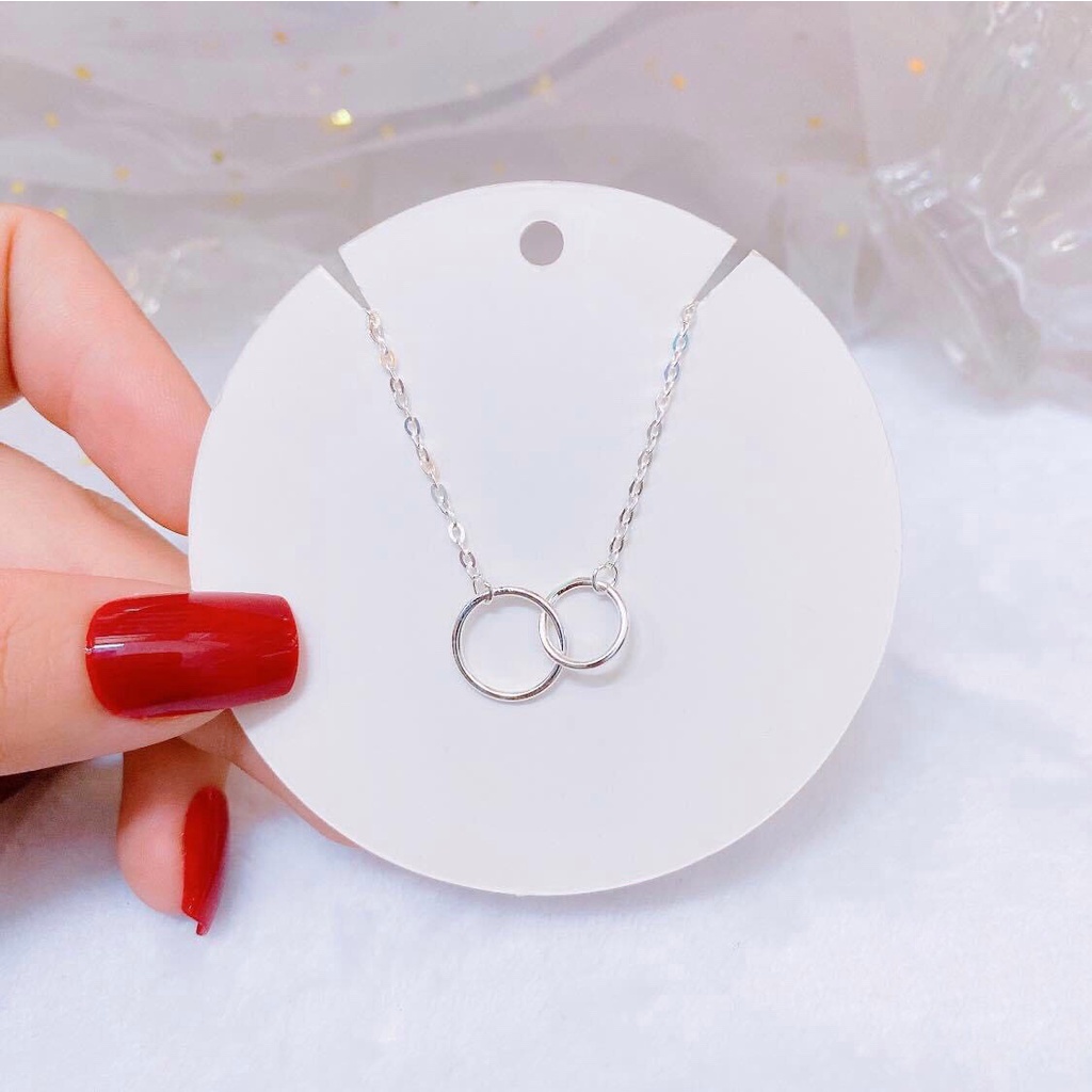 Dây Chuyền Bạc Nữ CaoBac Silver Hai Mặt Tròn Phong Cách Cá Tính Độc Đáo