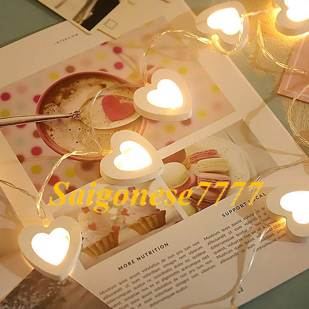 Dây Đèn Led Xài Pin AA/USB Bóng Đèn Trái Tim Trang Trí Tiệc Cưới String Light Decorative Light Valentine