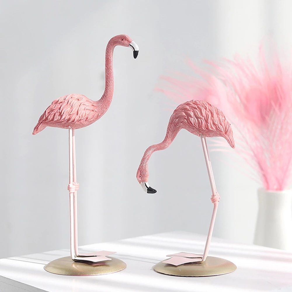 Đồ trang trí Chim Hồng Hạc Trang Trí Nội Thất / Để Bàn Bằng Nhựa Resin Phong Cách Bắc Âu