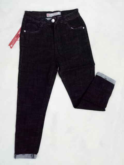 Quần jean nữ 9 tấc mẫu trơn lật lai co giãn mạnh | BigBuy360 - bigbuy360.vn