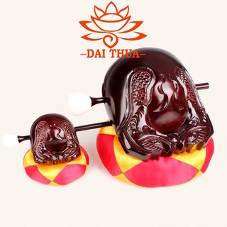 Mõ Tụng Kinh - Mõ Gỗ Khắc Cá Sơn Nâu-phatgiaodaithua