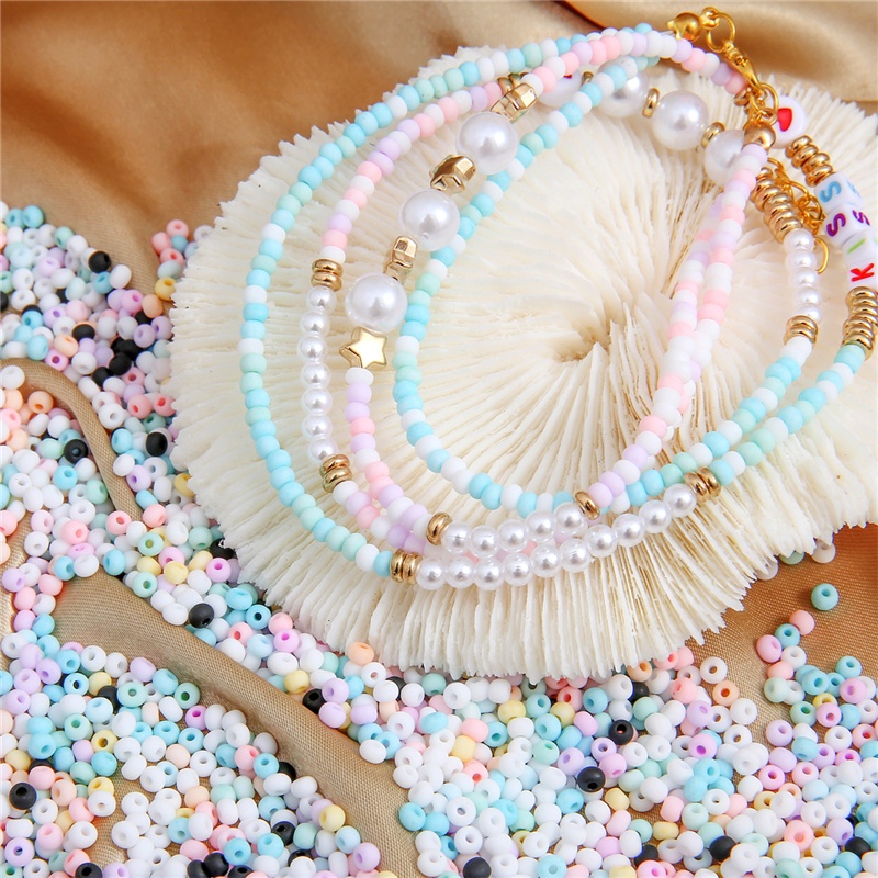 Bộ 660 hạt thủy tinh 3mm màu macaron dùng làm trang sức