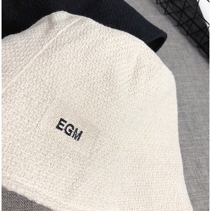 Nón Bucket Thêu Chữ EGM Phong Cách Nhật Bản Thời Trang Xuân Hè Cho Nữ