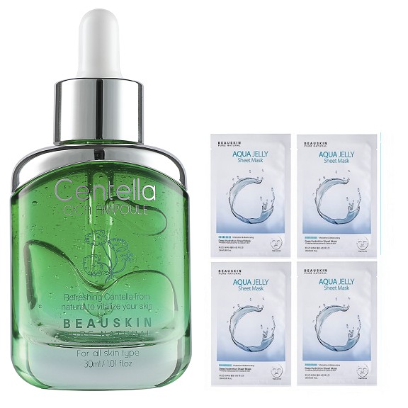 Tinh Chất Serum Tái Tạo Da, Chống Lõa Hóa Beauskin Hàn 30g/ Chai TẶNG 4 Mặt nạ aqua Beauskin 25g/gói