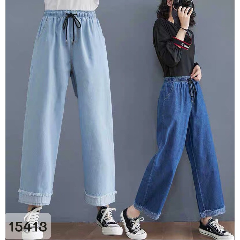 Quần jean culottes BIGSIZE ống suông 15413
