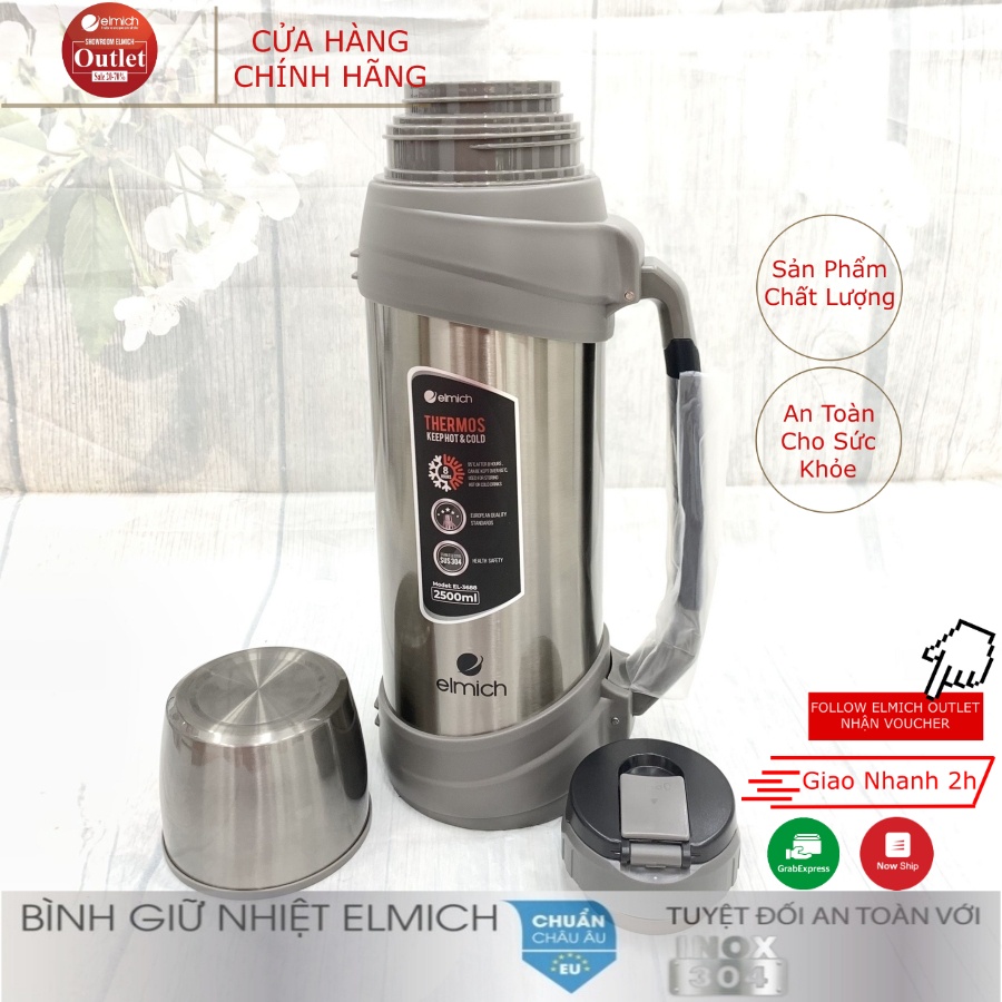 Bình Giữ Nhiệt Inox 304 Nóng 8h Lạnh 12h ELMICH EL3688 2500ml