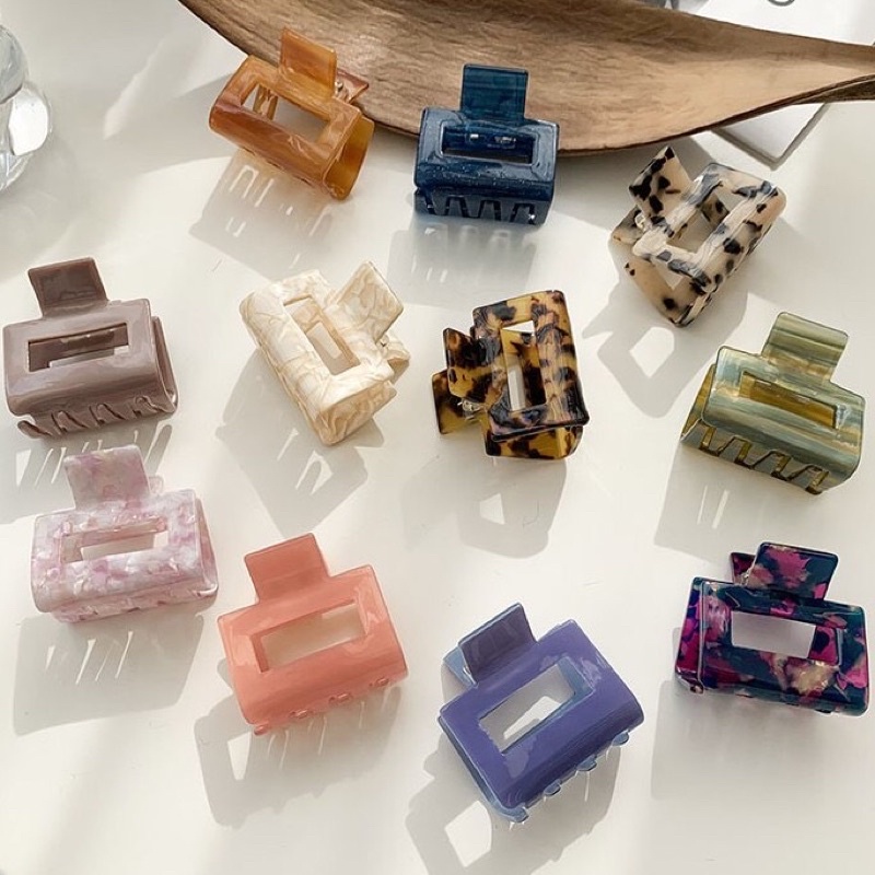 Kẹp Tóc Hình Vuông Màu Sắc xinh Xắn Cho Nữ, Loại Cao Cấp 2 Lớp Không Bị Gãy (Màu Ngẫu Nhiên)