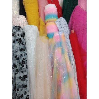 Giá sỉ Vải lưới cầu vồng trăng sao lấp lánh