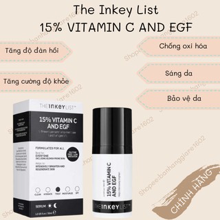 THE INKEY LIST TINH CHẤT SÁNG DA 15% VITAMIN C AND EGF BRIGHTENING SERUM [FULLSIZE 30ML- BILL US]