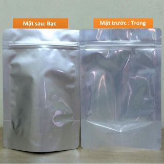 1KG TÚI ZIP BẠC ( TÚI ZIPPER ĐỰNG 500G KHÔ GÀ)