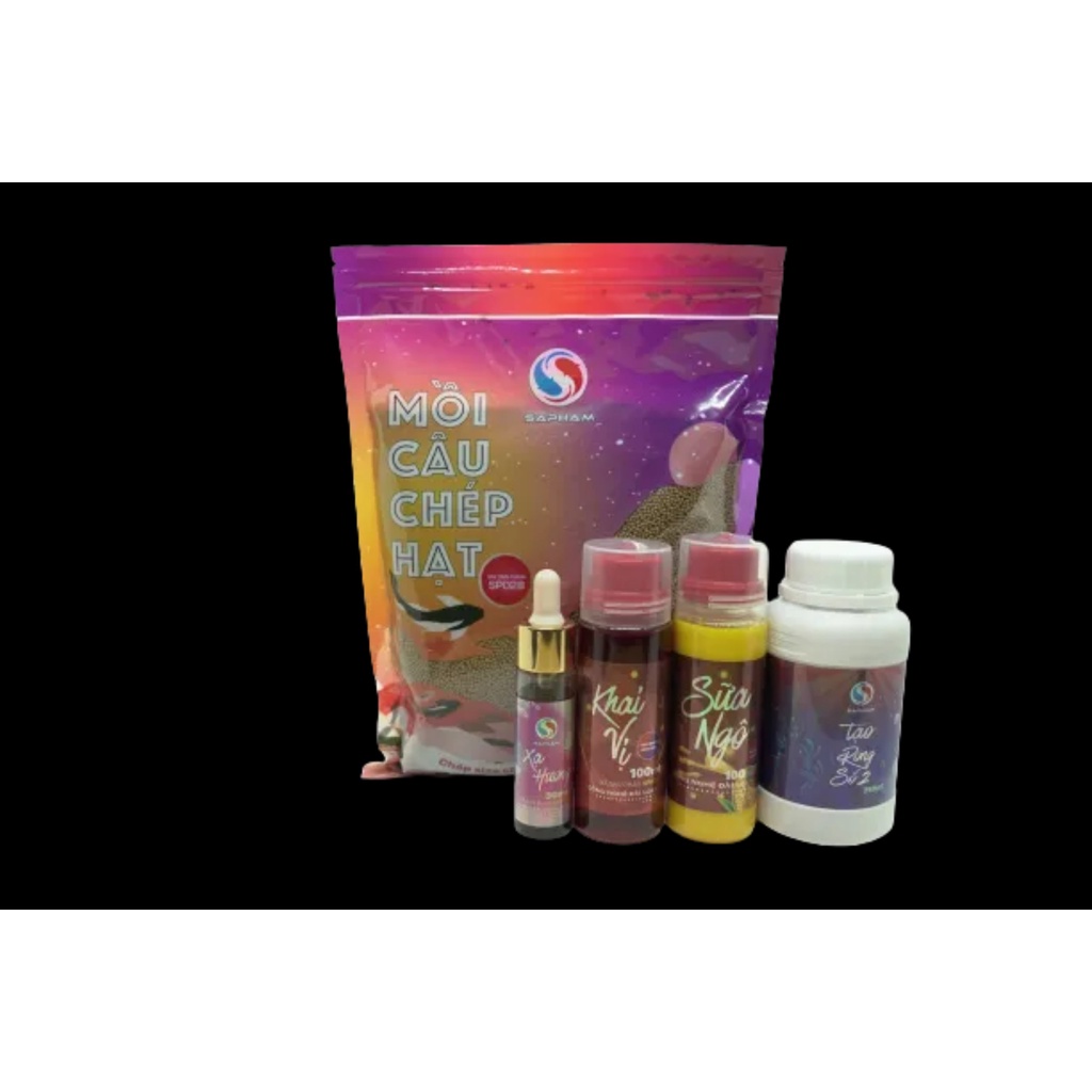 Combo câu chép: Mồi câu chép hạt + Sữa ngô + Khai vị + Xạ hương + Tạo rong số 2 - Baoanfishing