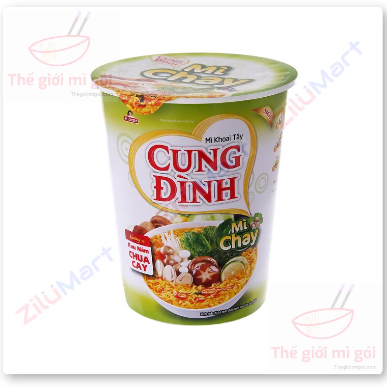 Thùng 24 ly mì chay Cung Đình rau nấm chua cay loại 70g | BigBuy360 - bigbuy360.vn