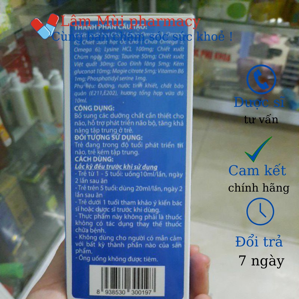Brain Power ht Tự Kỷ, Chậm Nói, Kém Tập Trung. Mua 5h tặng  canxi nước trị giá 150k lammuipharmacy