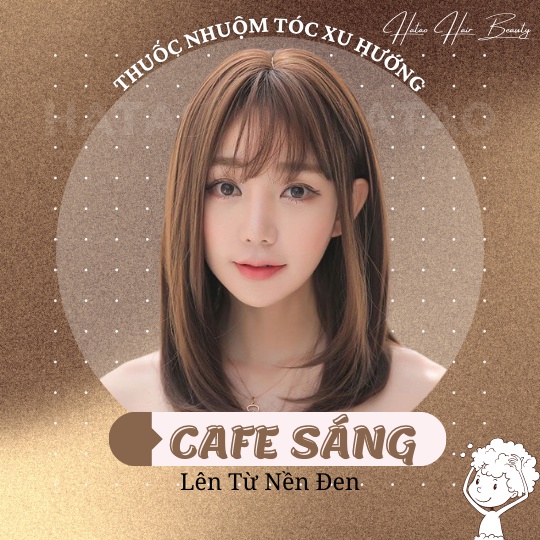 Thuốc nhuộm tóc màu Nâu Cafe Sáng(không tẩy tóc) kèm trợ nhuộm 100ml