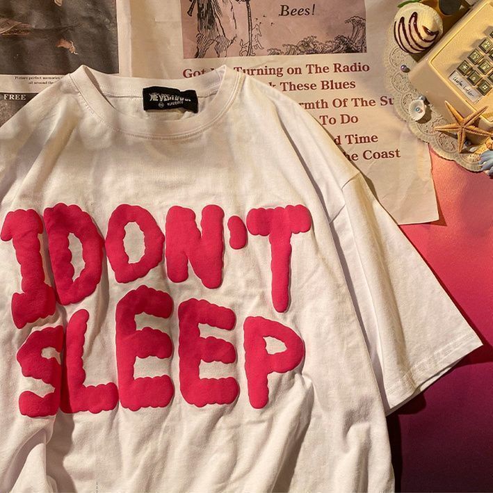 Áo thun COZOK ngắn tay dáng rộng in chữ cá tính trẻ trung