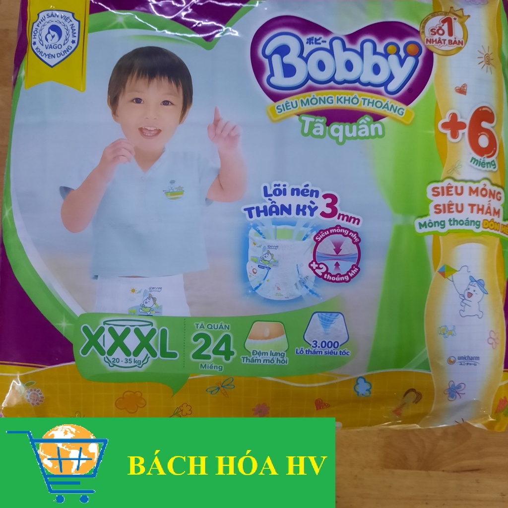 Tã(Bỉm) Bobby XXXL24 + 6 (Miếng) - BACH HOA HV